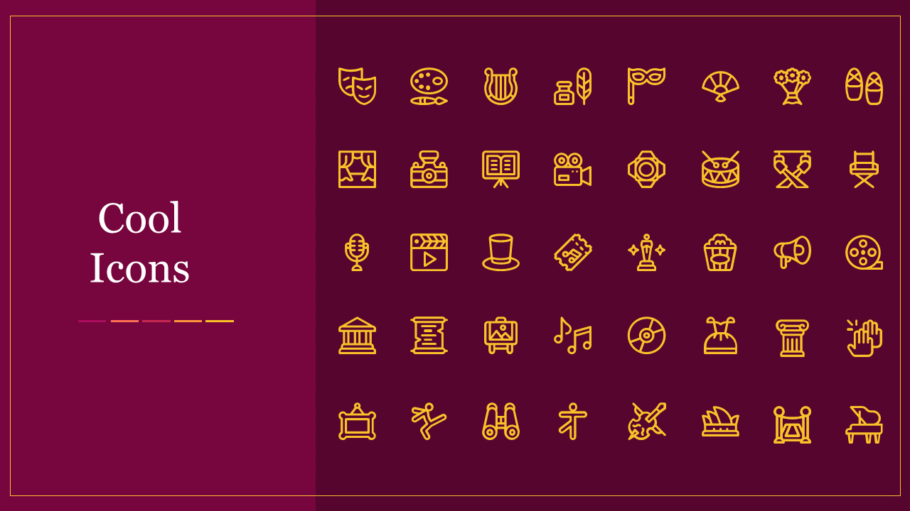 Cool Icons Template For PowerPoint Presentation Slides